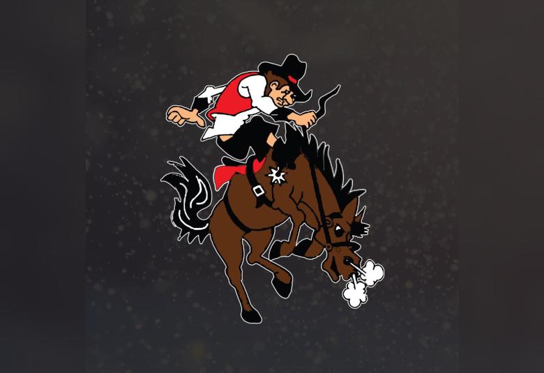 Westerner logo, a man riding a horse.