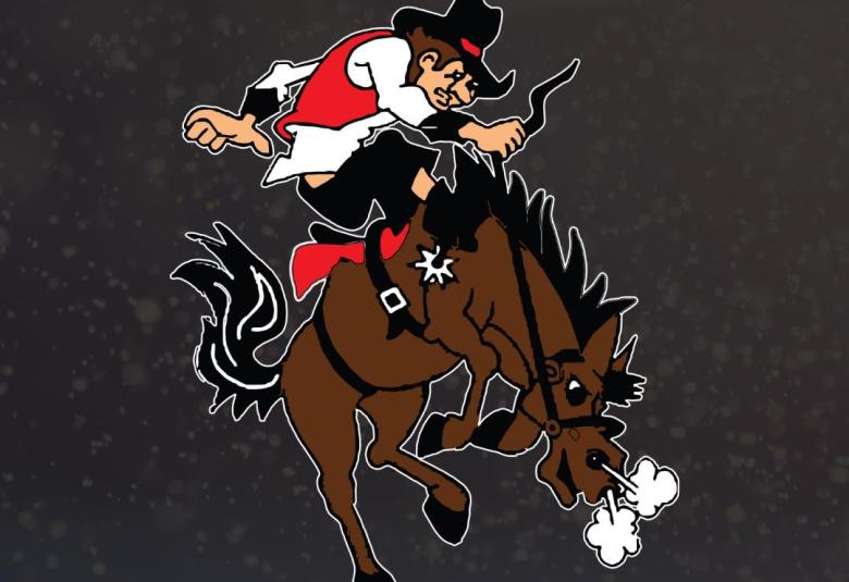 Westerner logo, a man riding a horse.