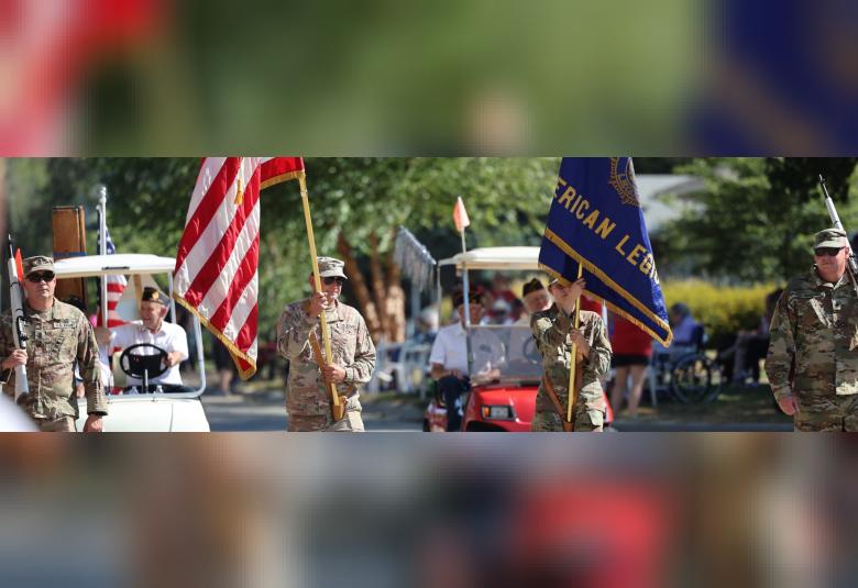 Members of the Akron American Legion led the start of the homecoming parade last Friday down Reed Street.
