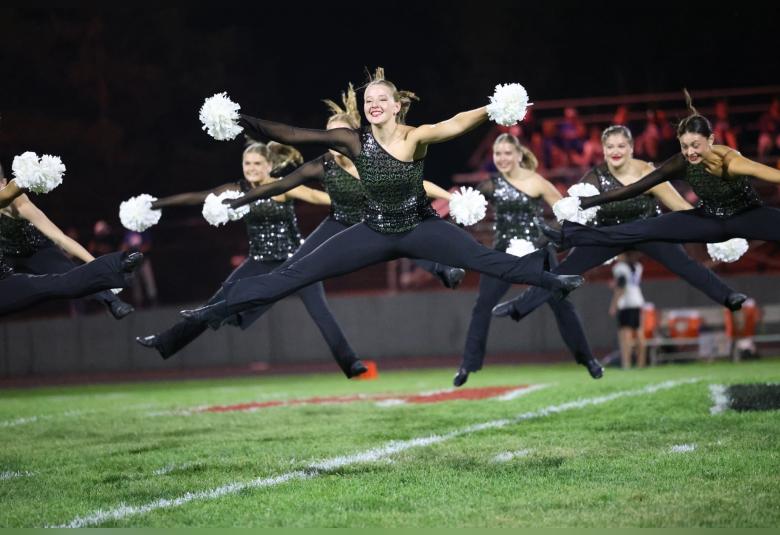 Akron-Westifeld dance team performs during half-time of the football game.